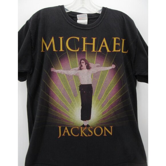 VINTAGE Michael Jackson Shirt Medium Graphic King Of Pop Hanes T Tee - Picture 2 of 10